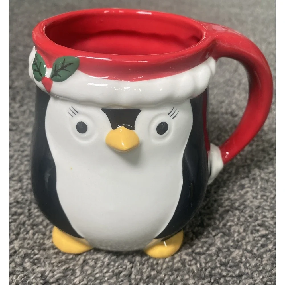 Williams Sonoma Figural Penguin Mug 16 OZ NEW Christmas Holiday